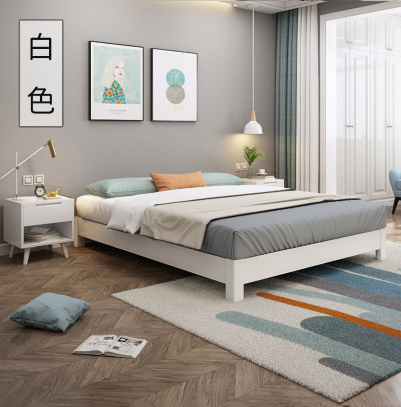 縮圖：(包送貨包安裝) 無床頭 實木 單人床 雙人床 尺寸可訂造 三色可選 swb066A