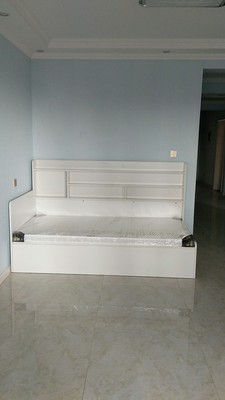 縮圖：(包送貨包安裝) 實木床架 气压高箱板式書架床 帶大儲物 (約21至25日送到) swb033