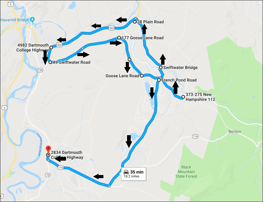 Trooper Monaghan's search route for Maura Murray