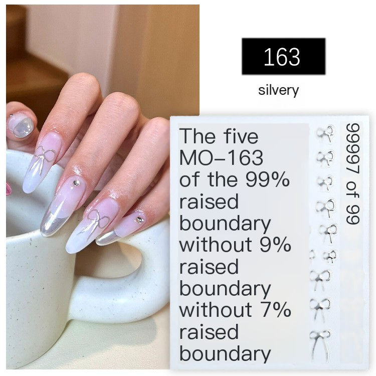 Thumbnail: 5D Minimalist Embossed Bow Nail Stickers (Black/White/Silver)