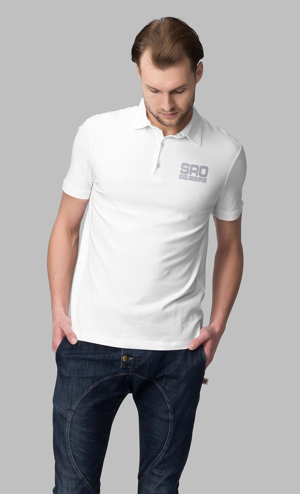 Thumbnail: Custom School Resource Officer Tactical Polo Shirt: DTF Print