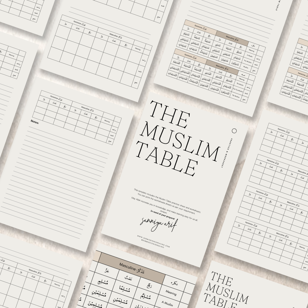 The Muslim Table Arabic Grammar Learning | Muslim Chart