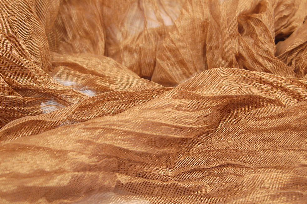 Visillo arrugado marron