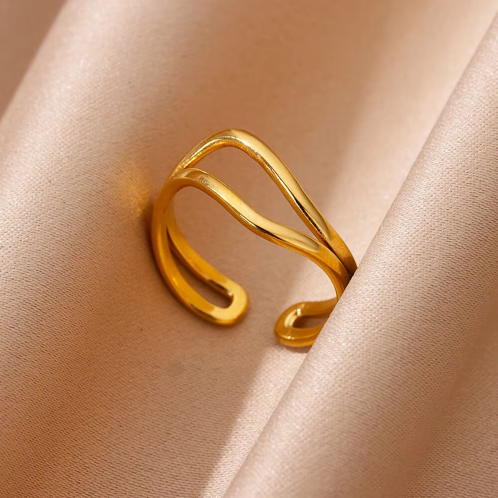 Thumbnail: Luméa Celeste Ring – Elegant Gold Stainless Steel Jewellery