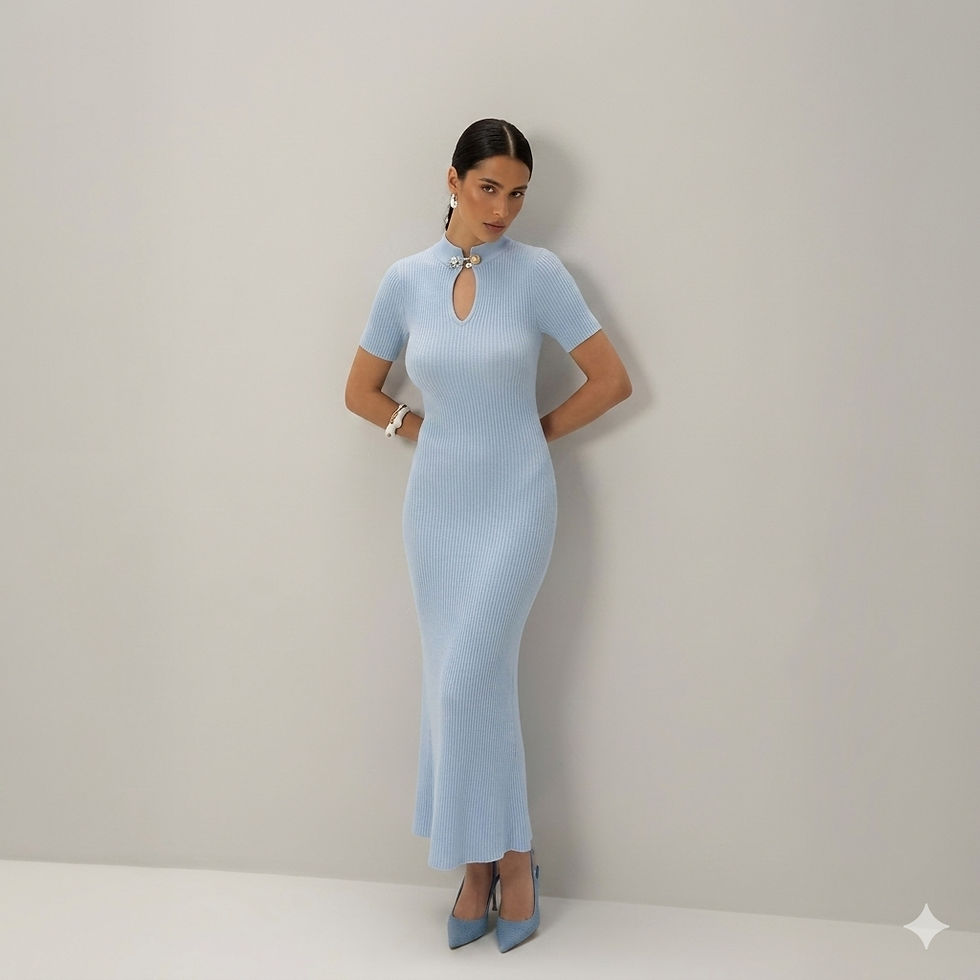 Thumbnail: Tossy Ribbed Knit Lace-Up Maxi Dress