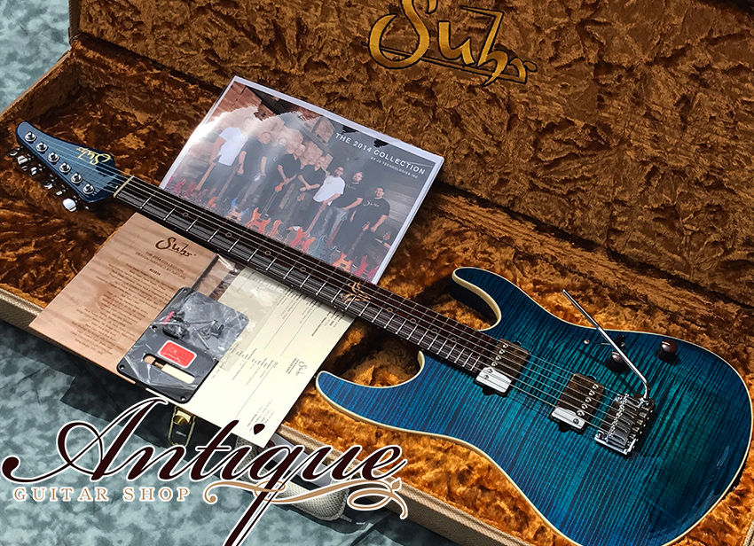Suhr The 2014 Collection Modern Carve Top 1P Flame Body Aqua Blue