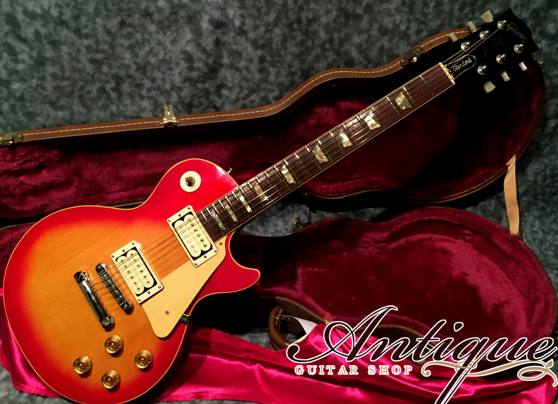 【美品】レスポールスタンダード チェリー 左利き Gibson Les Paul Standard 1977年製 Cherry Sunburst w/ Matching Back