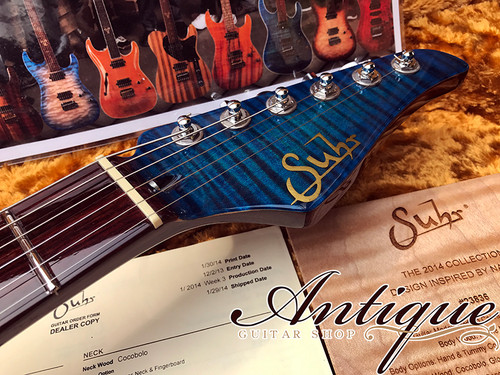 Suhr The 2014 Collection Modern Carve Top 1P Flame Body Aqua Blue