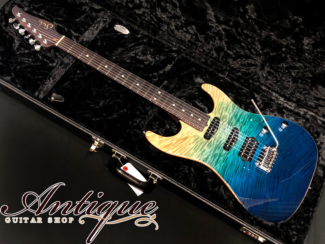 Suhr Standard Radial Figured Top 2015年製 Aqua Blue Gradient w/1P Cocobolo Neck