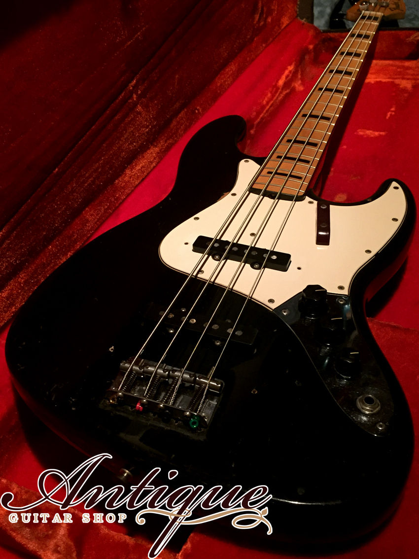 サムネイル： Fender Jazz Bass 1973年製 Original Black & Black Block 4.0kg “Fat Early 70’s Sound