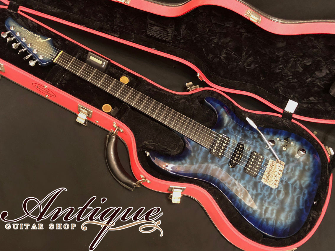 Marchione Carve Top HSH Trans Blue Burst Matching Finish w/ Quilt Top