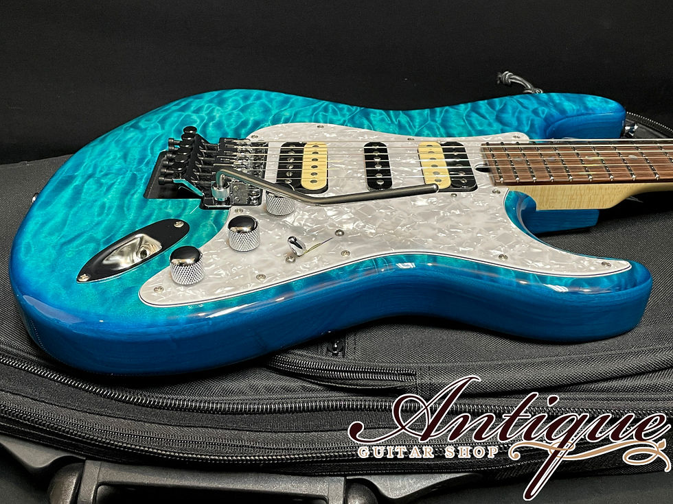 サムネイル： T’s Guitars ST-22R Custom 2017 Caribbean Blue w/ Fender Head FRT Dead Stock Mint