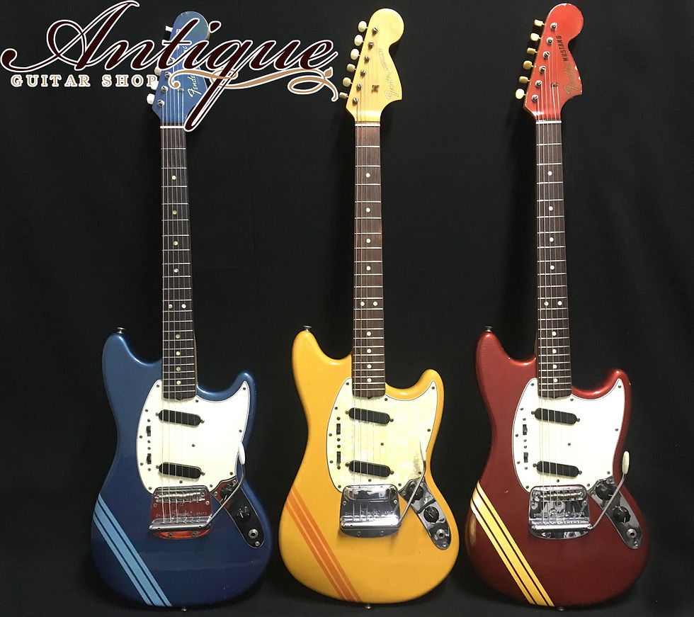 サムネイル： Fender Mustang 1970年製 Competition Burgundy 3.2kg Matching Head & B-Neck