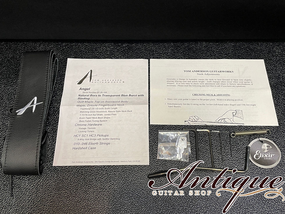 サムネイル： TOM ANDERSON Angel HSH 2018 Natural Bora to Trans Blue Burst w/ Killer Quilt Top