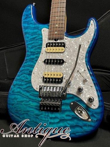T's Guitars ST-22R Custom 2020 Caribbean Blue w/ Killer Quilt FRT