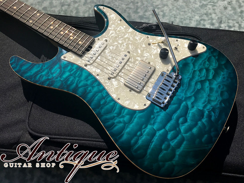 サムネイル： Sadowsky TYO Modern Edge Strat Deep Bora Bora Blue w/ Quilt Top “Near-Mint