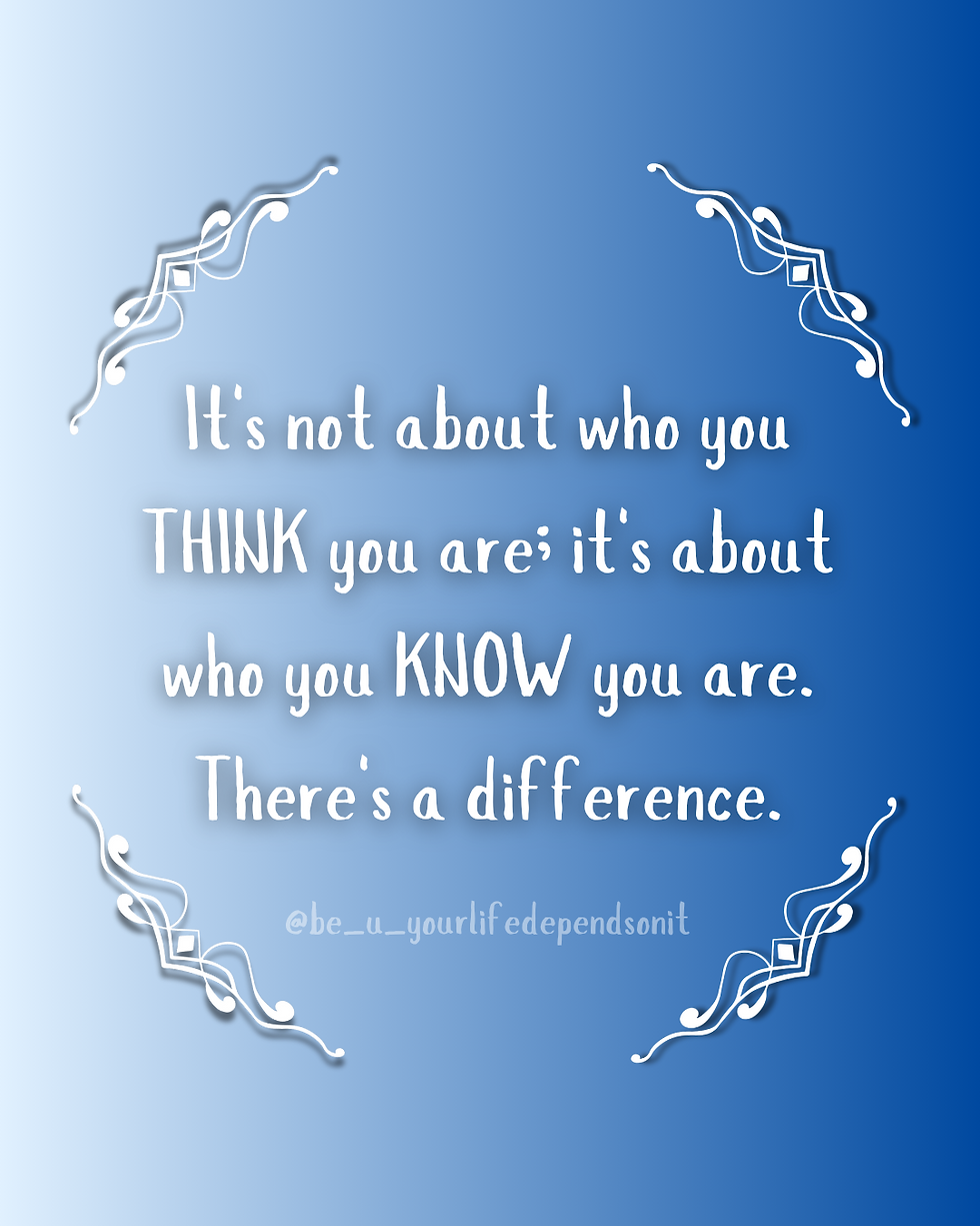 Quote by Safiya BF “It’s not about who you THINK you are, it’s about who you KNOW you are. There’s a difference.”