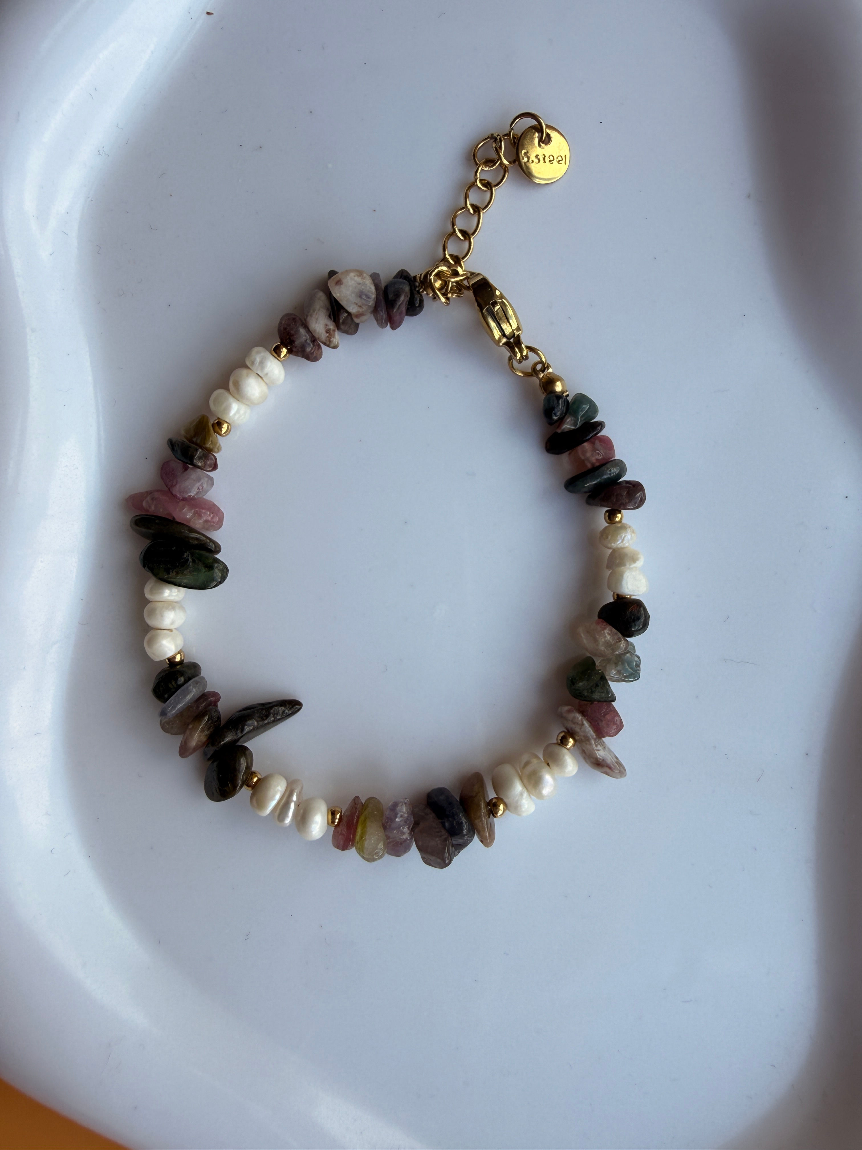 Mixed Stone & Pearl Beaded Bracelet