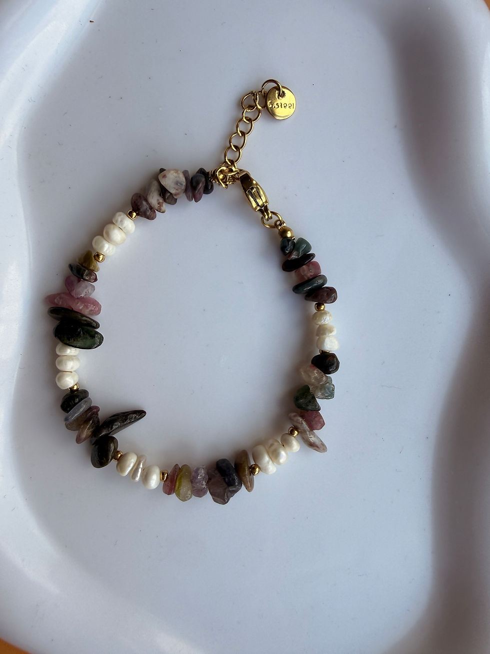 Thumbnail: Mixed Stone & Pearl Beaded Bracelet