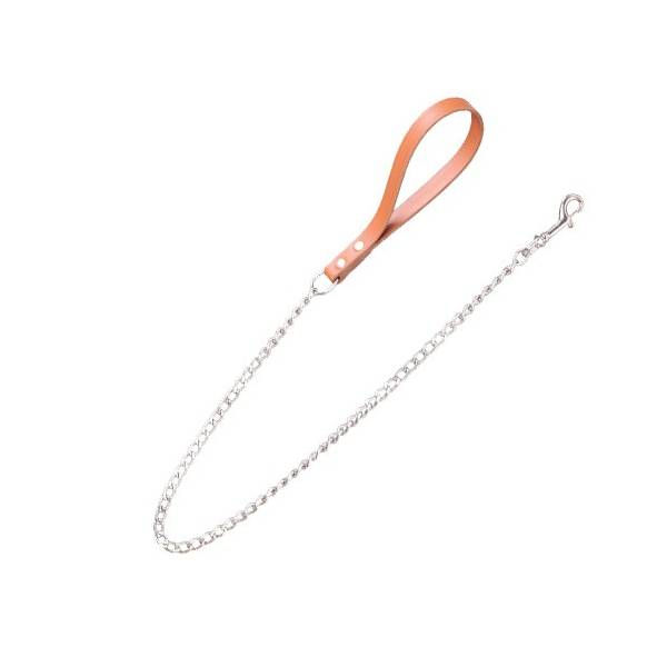 Laisse CUIR et CHAINE Amazone marron