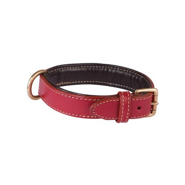 Collier confort CUIR rouge