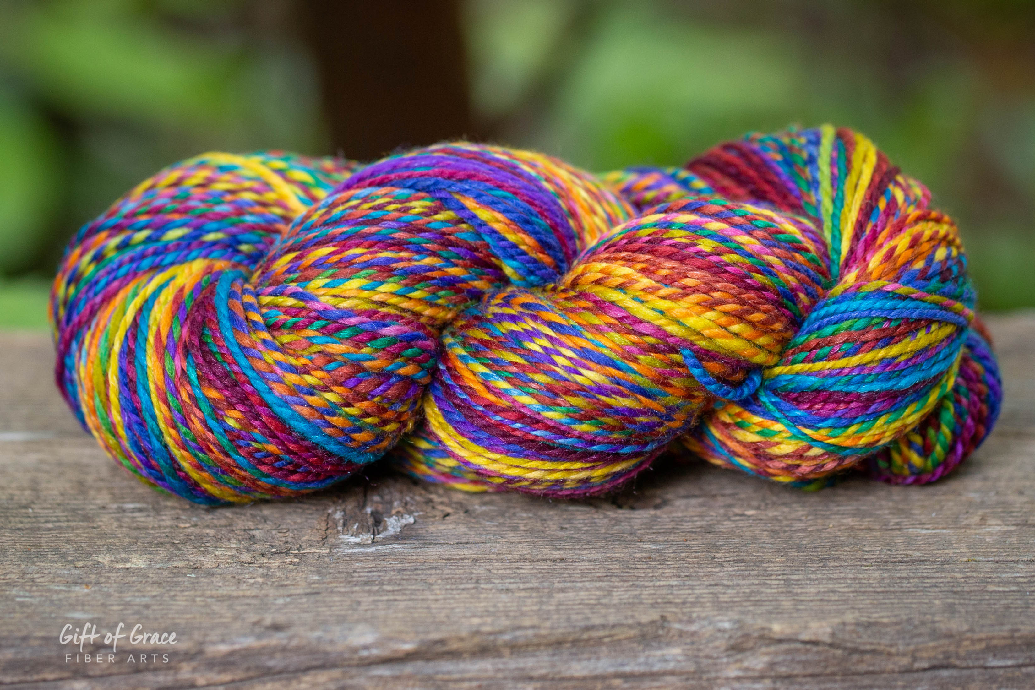 XLG Skein--DK Weight SW Merino/Merino/Silk "End of the Rainbow"