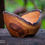 Thumbnail: Rustic Natural Edge Apple Wood Handcarved Bowl