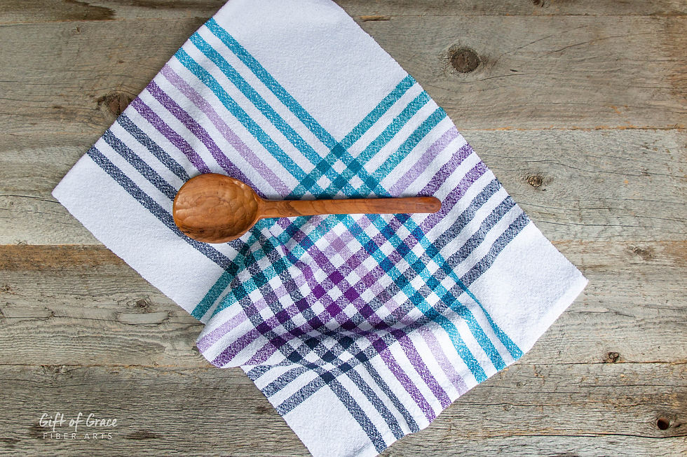 2 Handwoven Cotton Kitchen Towels--"Safe Harbor"