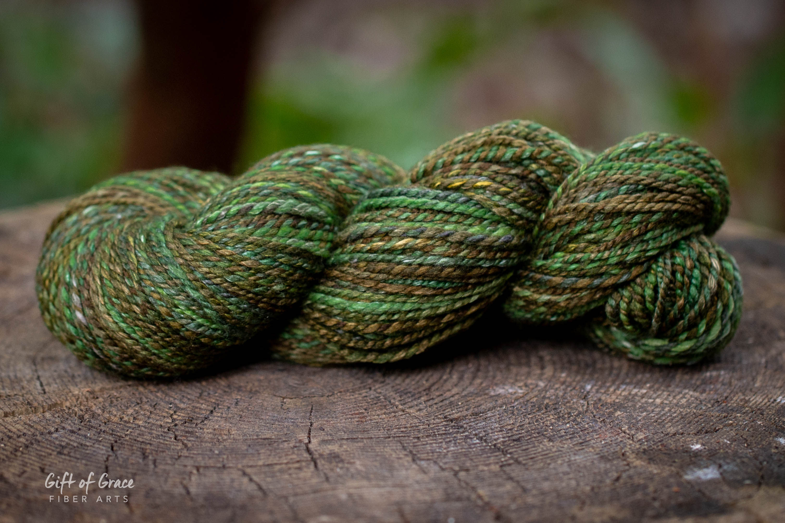 Light Worsted Weight Polwarth/Silk (60/40) "Mossy Forest"