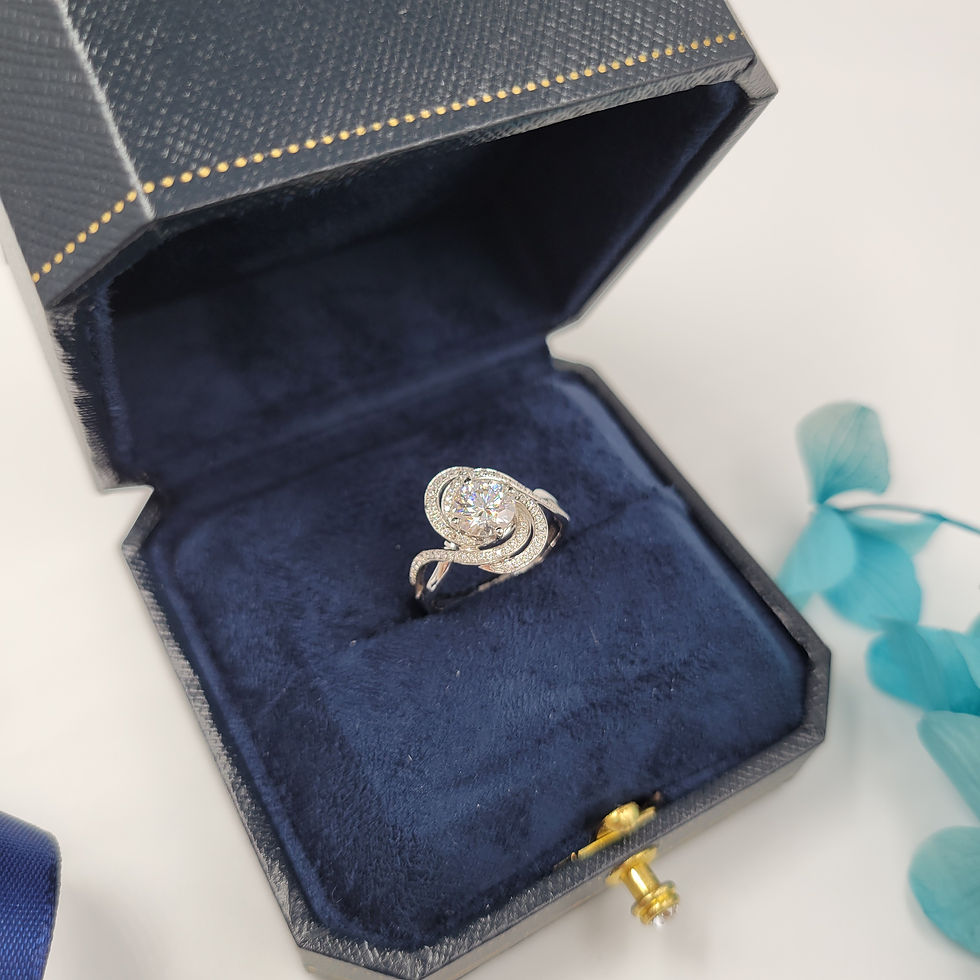 MR72 -1 Carat Round Cut Moissanite 3D Design Ring - 1卡圓形莫桑石立體造型戒指