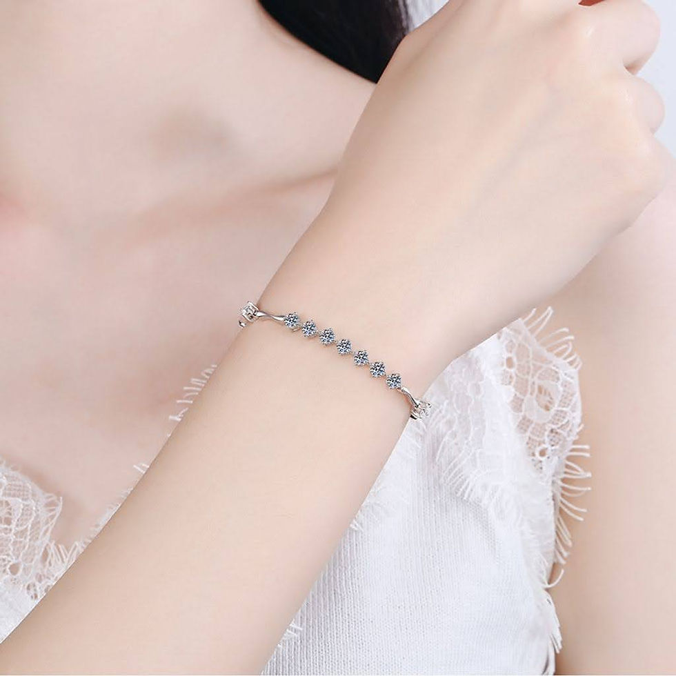 Thumbnail: MB5 - Round cut Moissanite bracelet - 圓形莫桑鑽石手鏈