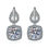 Thumbnail: ME7 -2 Carat Round Cut Moissanite Halo Drop Earrings - 2卡圓形莫桑石圍石耳墜