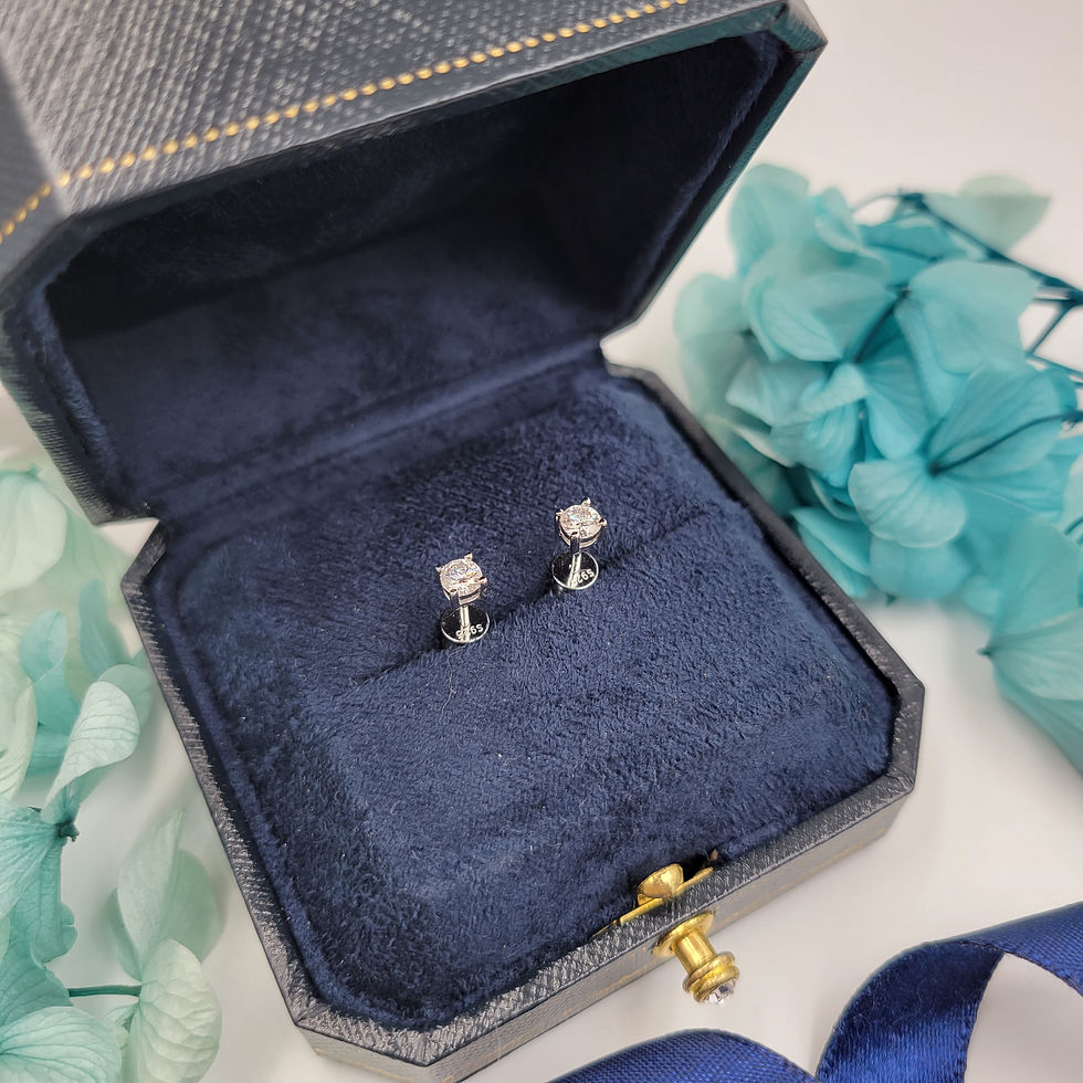 Thumbnail: ME148 - 0.6 Carat Round Cut Moissanite Stud Earrings - 60份圓形莫桑石耳釘