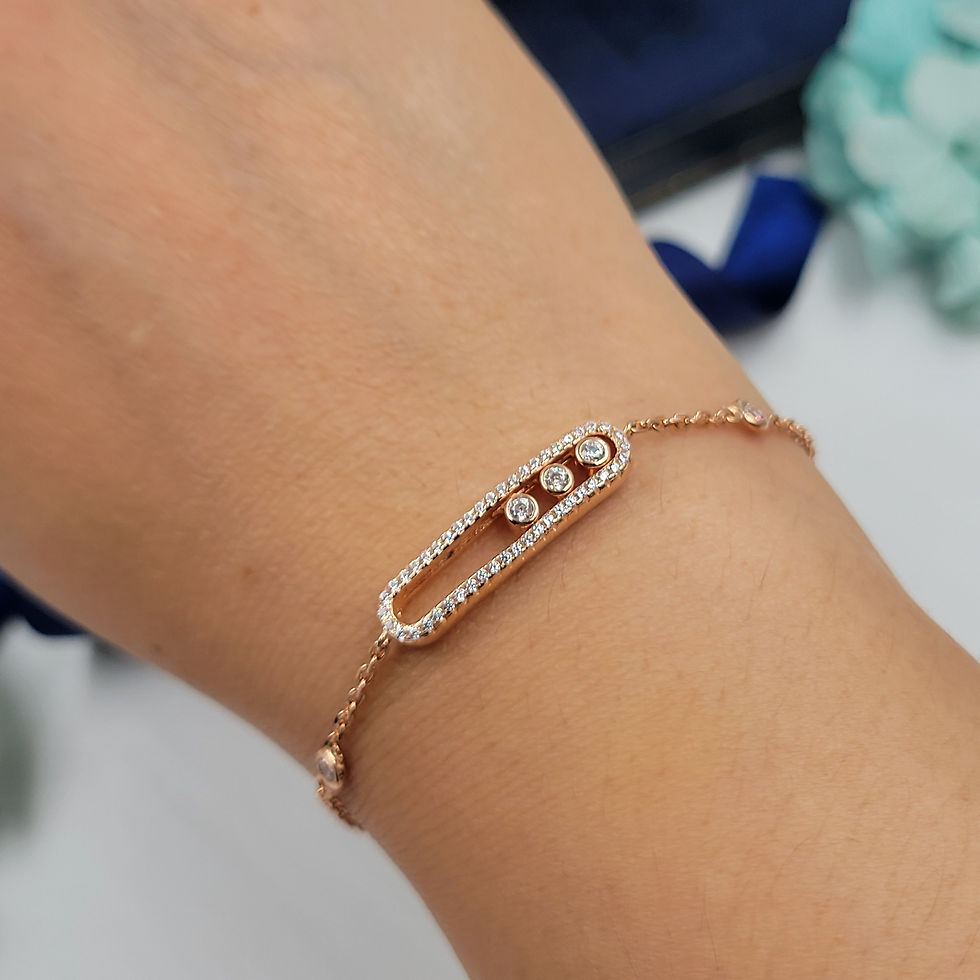 Thumbnail: MB12 -0.80 Carat Moissanite Movable Stones Bracelets - 80份莫桑石可郁動手鏈