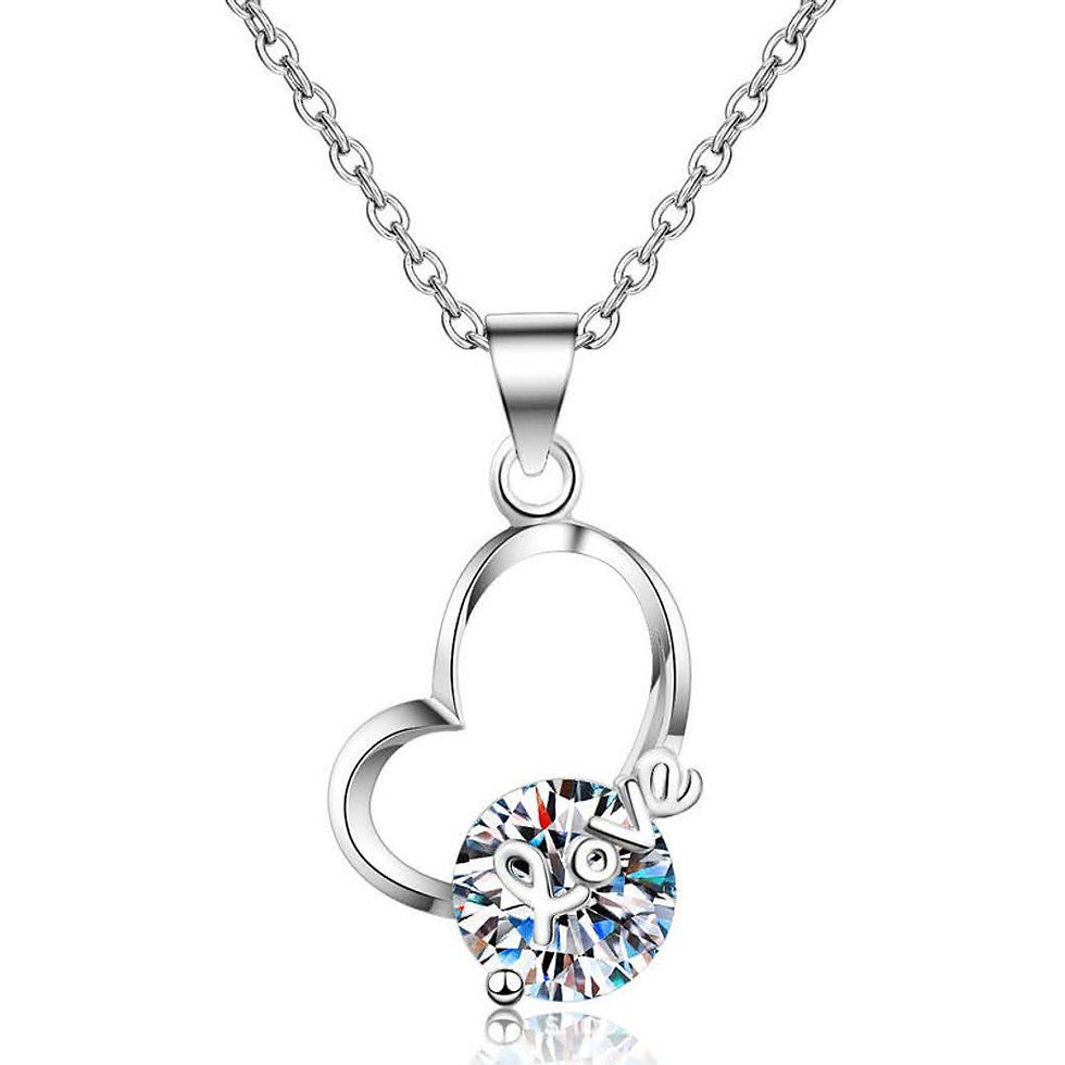 MN85 -2 carat Round Cut Moissanite Heart-shape Necklace - 2卡圓形莫桑石吊墜連頸鏈