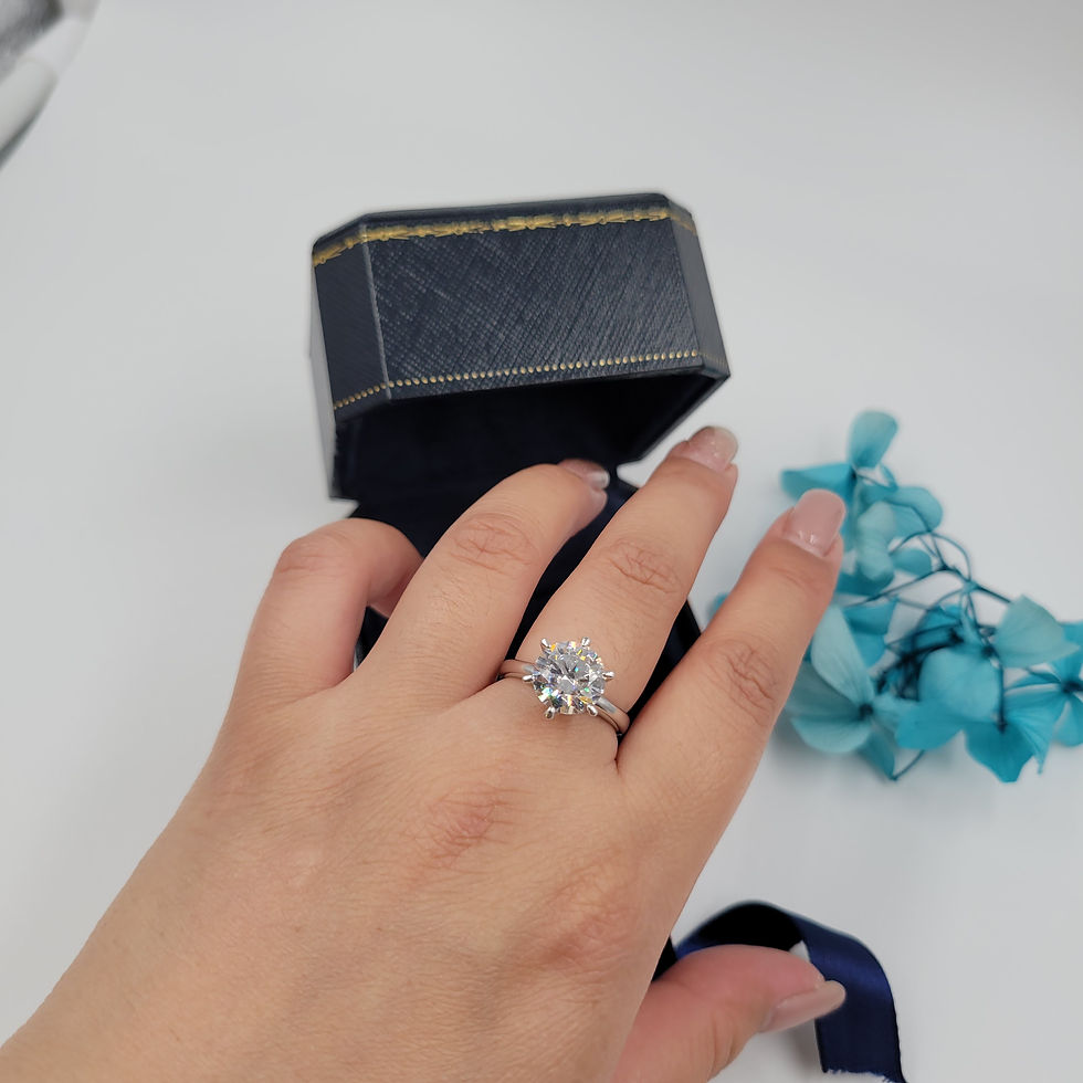 Thumbnail: MR104 - 3 Carat Round Cut Moissanite 6-prong Solitaire - 3卡圓形莫桑石戒指