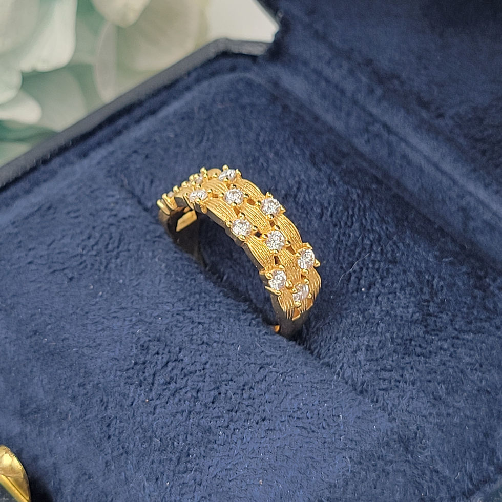 Thumbnail: MR315 - 0.39 Carat Round Cut Moissante Gold Sandblasting Ring  - 39份圓形莫桑石金色噴砂戒指