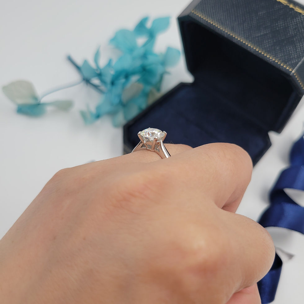 Thumbnail: MR234 - 2 Carat Round Cut 4-prong Moissanite Solitaire - 2卡圓形莫桑石戒指