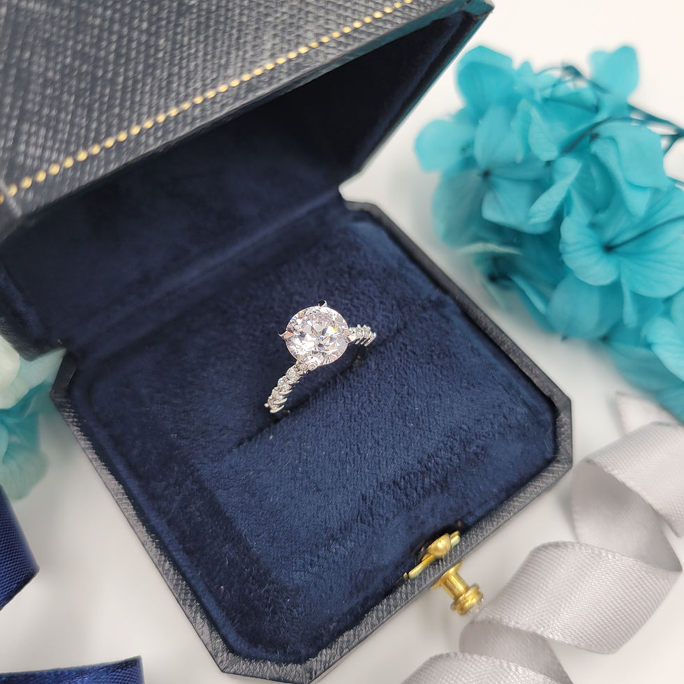 MR98 - 2.75 Carat Round Cut 4-prong Moissanite Half Set Ring - 2.75卡圓形四爪莫桑石戒指