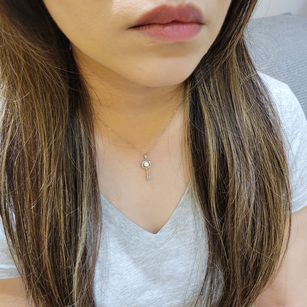 Thumbnail: MN25 - 0.5 Carat Moissanite Dancing Stone Key Pendant-0.5卡懸浮挑動莫桑石鎖匙吊墜
