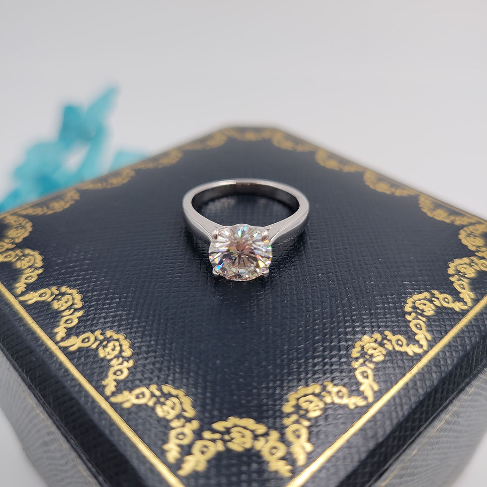 Thumbnail: MR234 - 2 Carat Round Cut 4-prong Moissanite Solitaire - 2卡圓形莫桑石戒指
