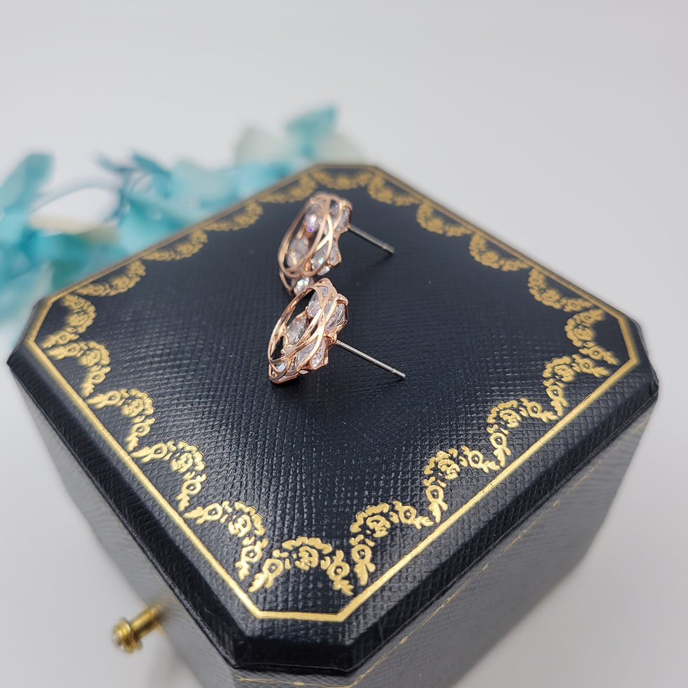 Thumbnail: ME517 - Rose gold 5-stone Moissanite earrings - 玫瑰金五莫桑石耳環