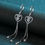 Thumbnail: ME117 - 1 Carat Round Cut Moissanite Heart Frame Dangling Earrings -1卡圓形莫桑石心形框耳墜