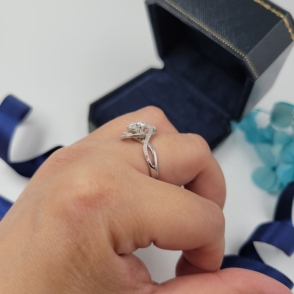 Thumbnail: MR72 -1 Carat Round Cut Moissanite 3D Design Ring - 1卡圓形莫桑石立體造型戒指