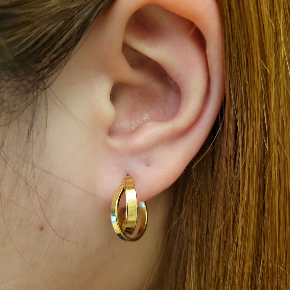 Thumbnail: ME91 - Yellow Gold Plated Cross Earrings - 黃金色交叉耳環