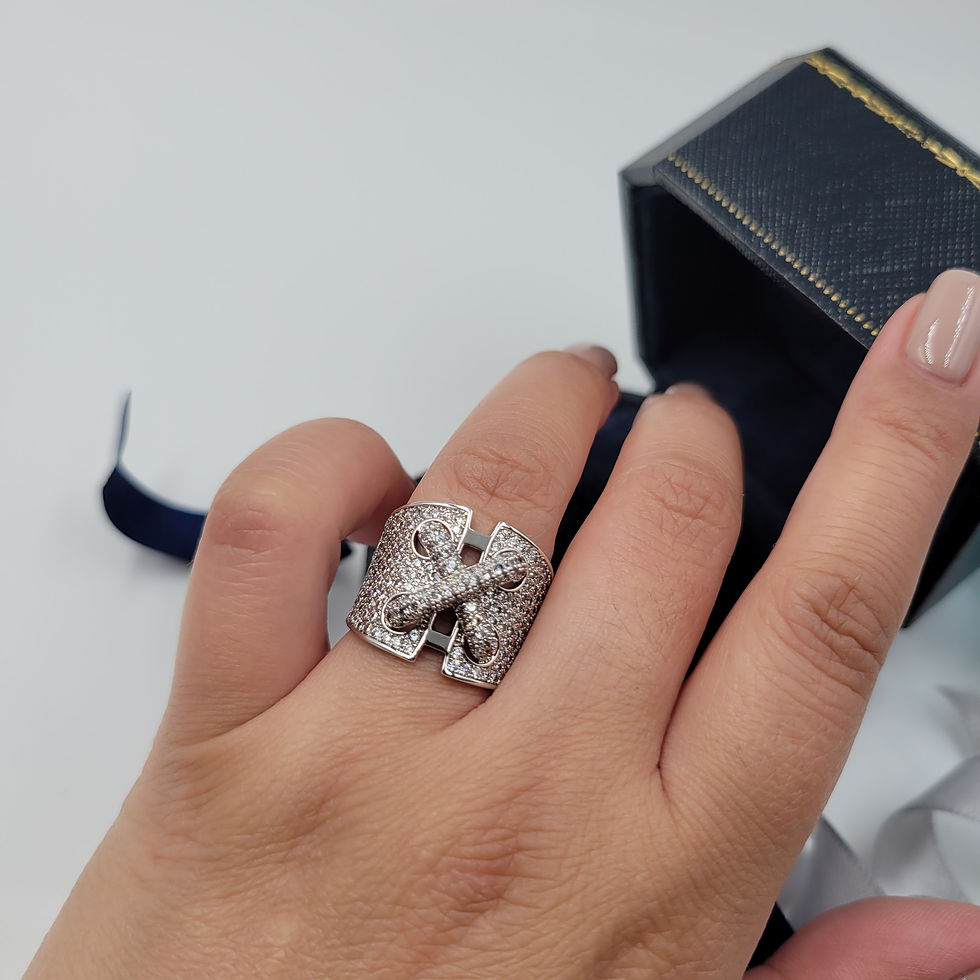 Thumbnail: MR241 - Moissanite Crossed Ring - 莫桑石交叉戒指