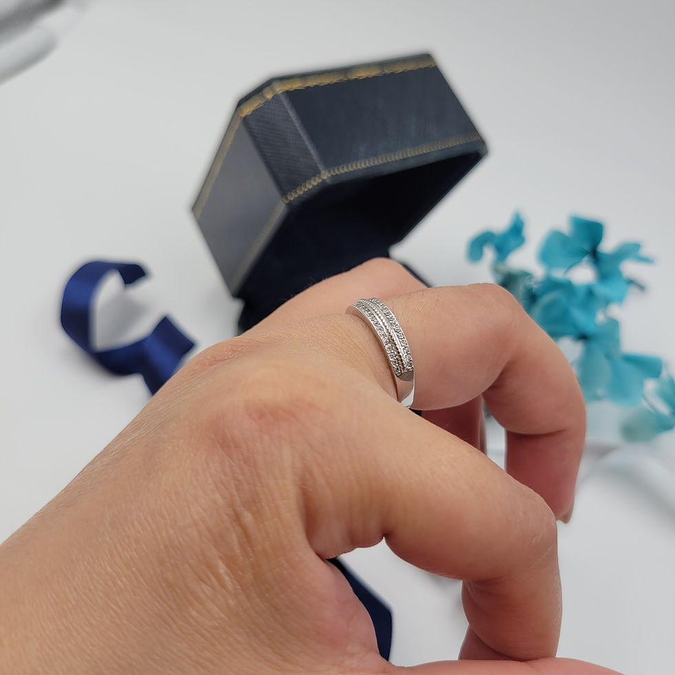 Thumbnail: MR238 - Moissanite double line band - 莫桑石雙行戒指