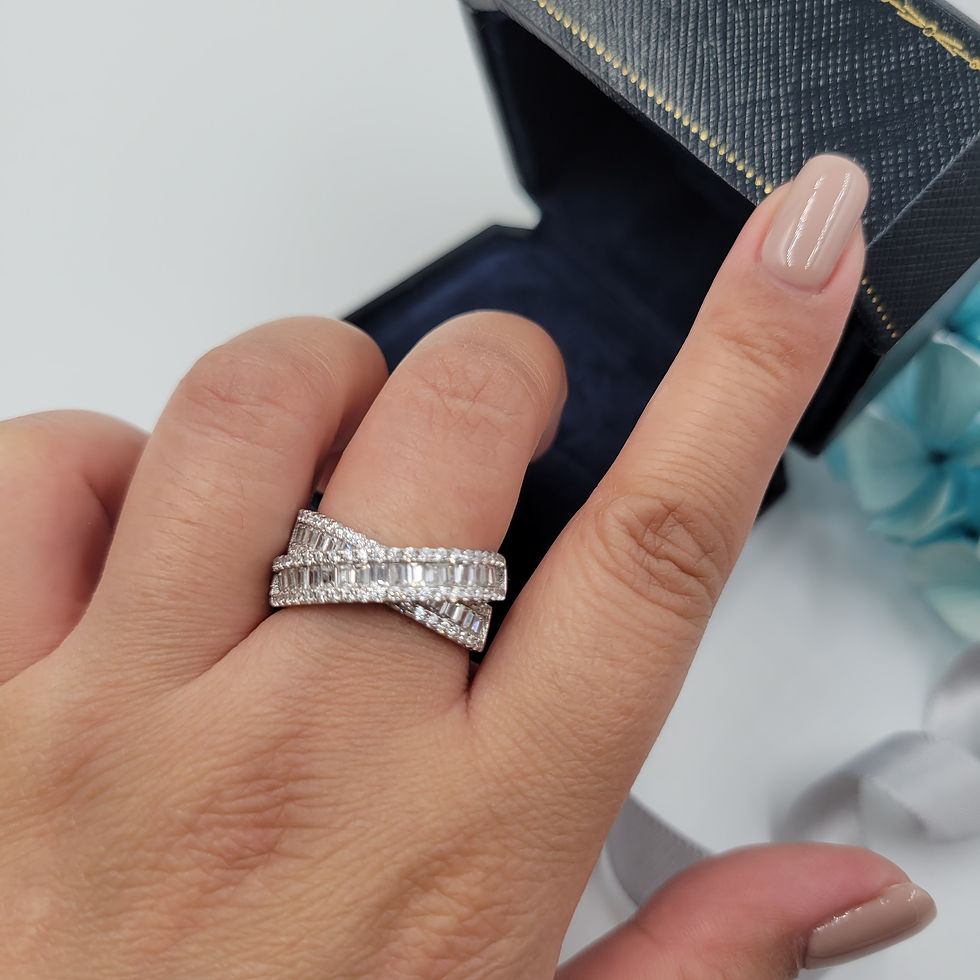 Thumbnail: MR176 - Moissanite Thick Cross Ring - 粗身莫桑石交叉戒指