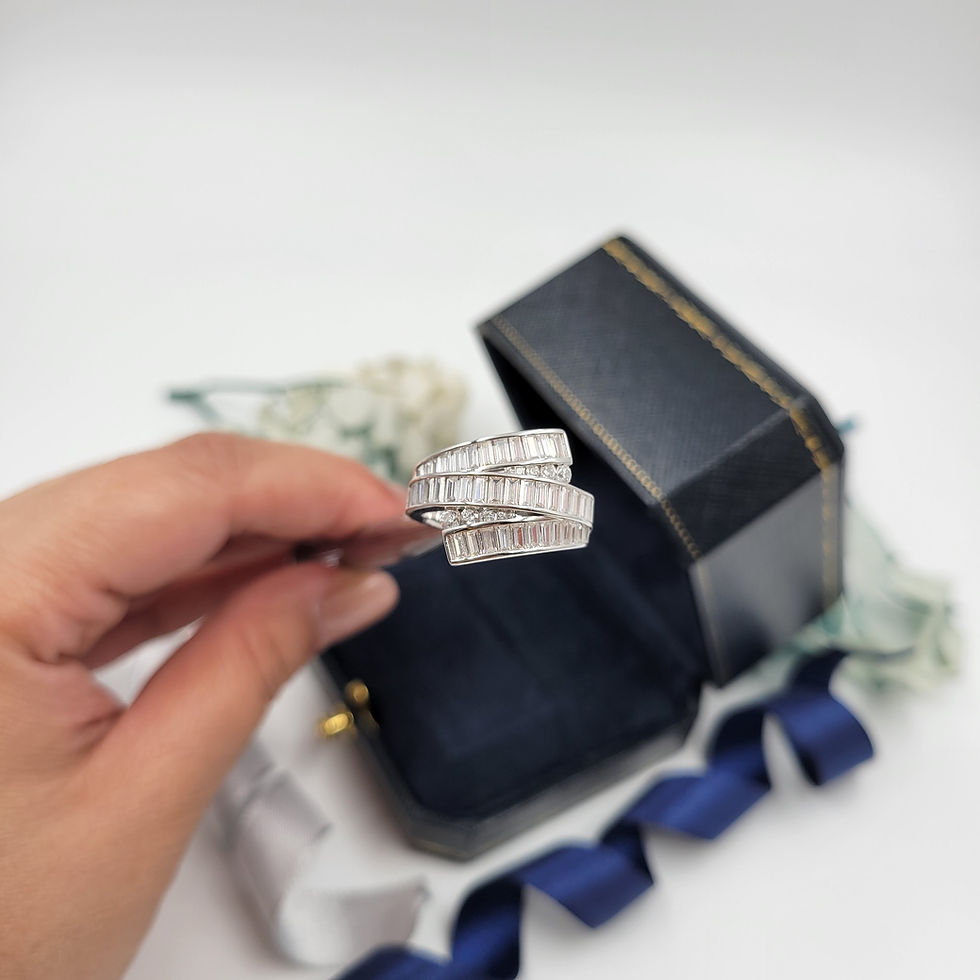 Thumbnail: MR318 - 1.58 Carat Baguette Cut Moissanite Meteor Ring - 1.58卡梯方形莫桑石流星戒指