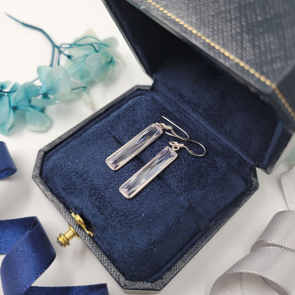 Thumbnail: ME87 - Rectangular Crystal Earrings - 長方形水晶耳環